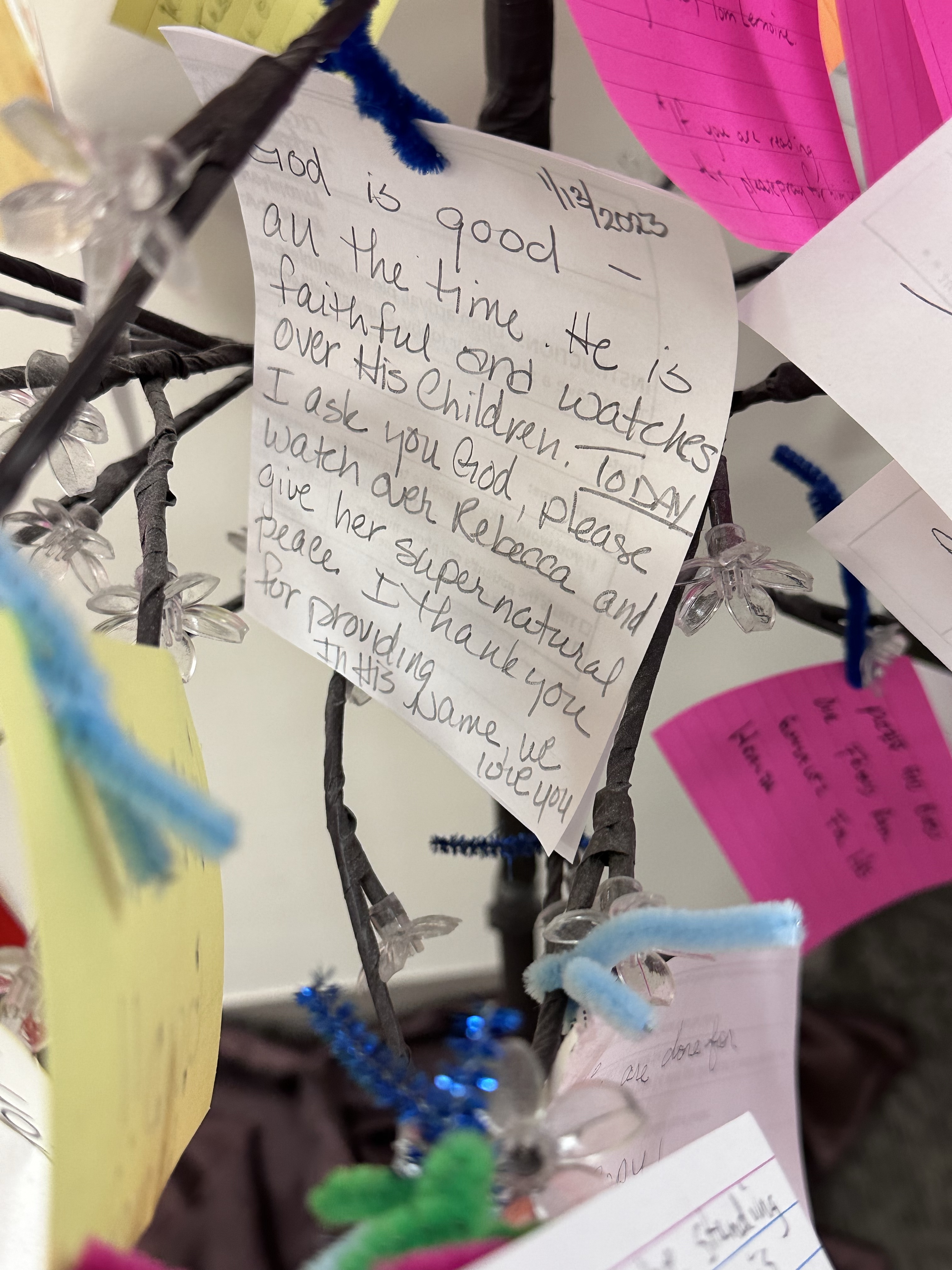 Note of encouragement for breast cancer survivor